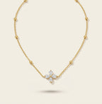 Petite Bloom Necklace, 18K PVD Gold