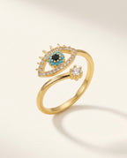 Celestial Eye Ring, 18k PVD Gold