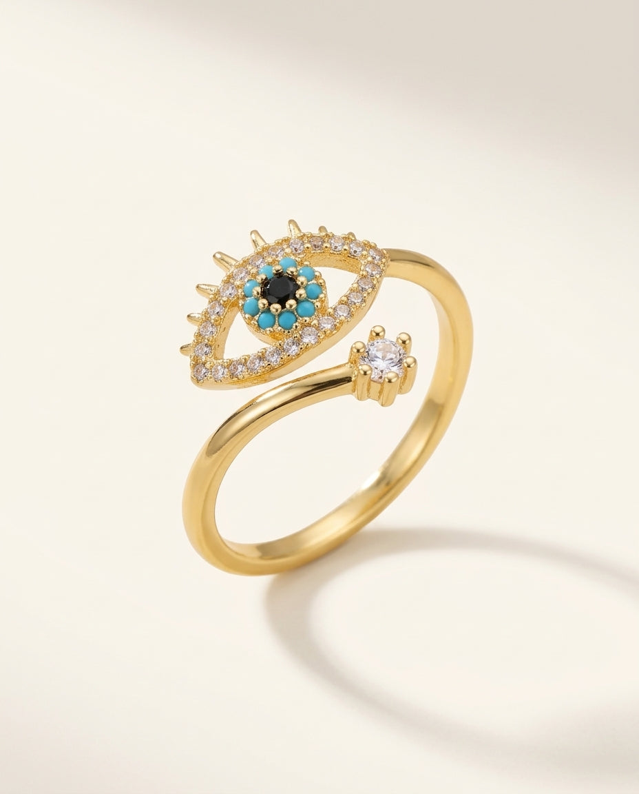 Celestial Eye Ring, 18k PVD Gold