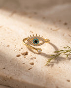 Celestial Eye Ring, 18k PVD Gold