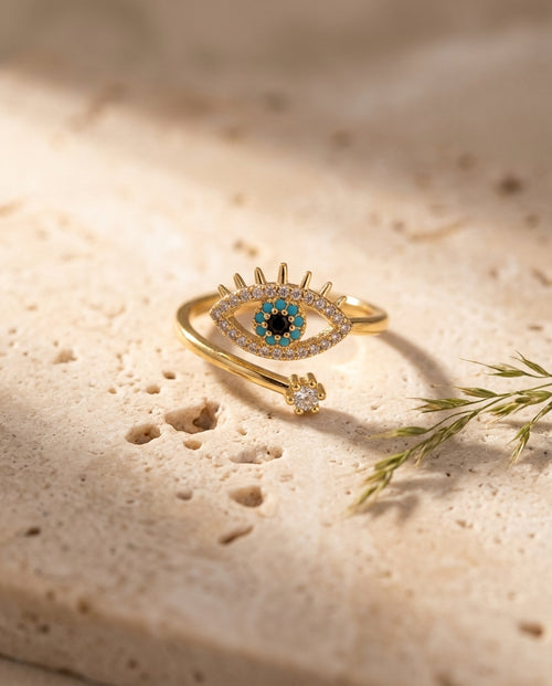 Celestial Eye Ring, 18k PVD Gold