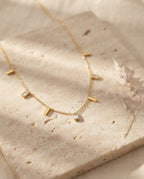 Charm Station Necklace, 18K PVD Gold