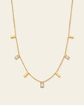 Charm Station Necklace, 18K PVD Gold