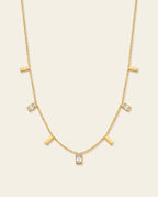 Charm Station Necklace, 18K PVD Gold