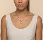 Cherry Stamp Necklace, 18K PVD Gold