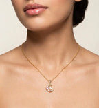 Moon & Butterfly Necklace, 18K PVD Gold