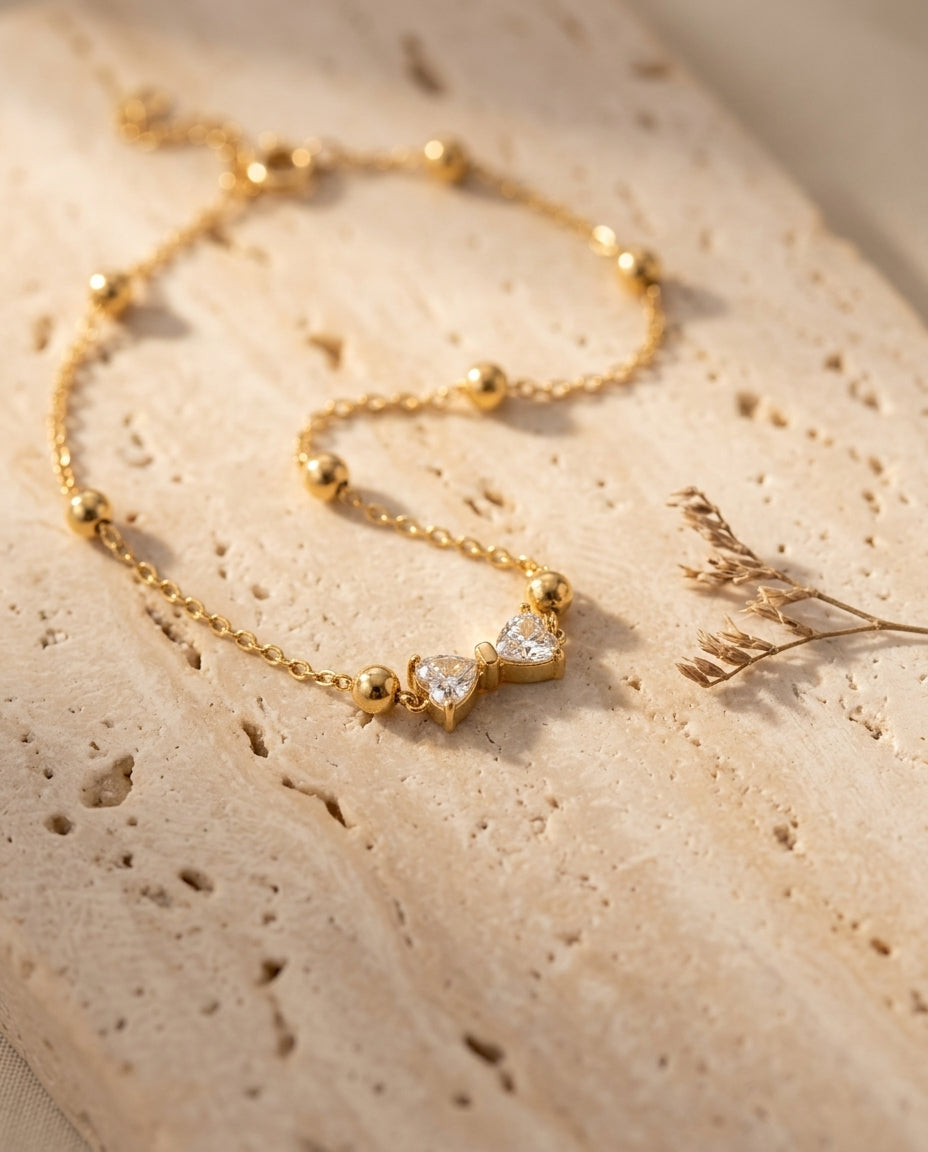 Little Bow Necklace, 18K PVD Gold