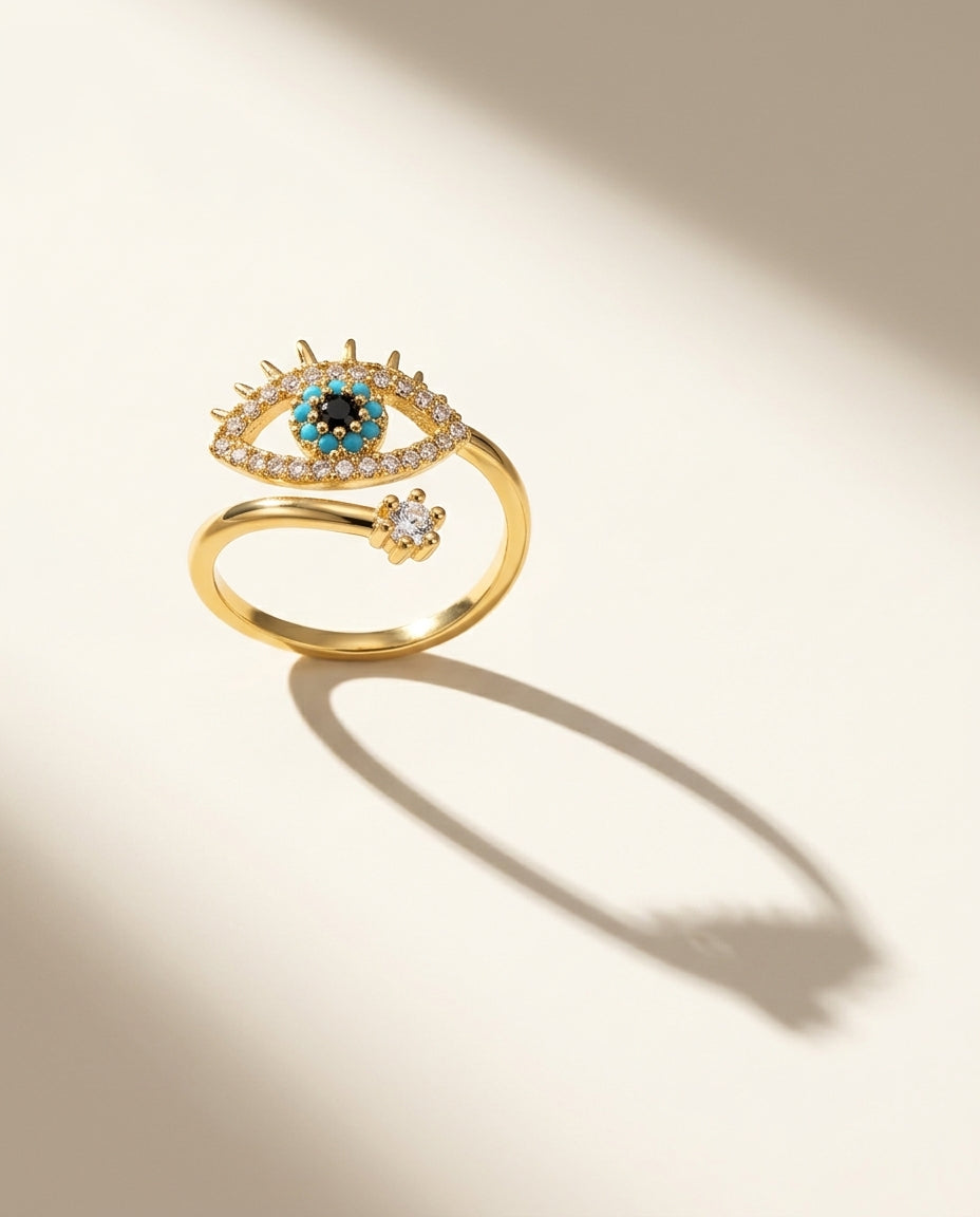 Celestial Eye Ring, 18k PVD Gold