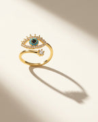 Celestial Eye Ring, 18k PVD Gold